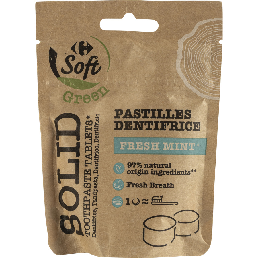 Carrefour Soft green pastilles dentifrice fresh mint